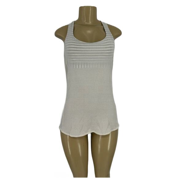 Lululemon Size 6 Women Wild Tank Stripe Bra Layered Alarming Lattice Racer AB2 - Picture 1 of 8
